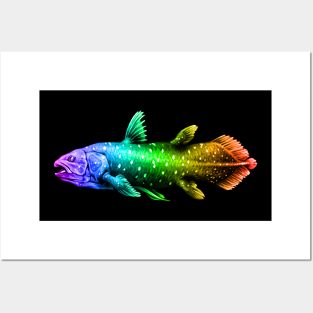 Rainbow Coelacanth Fish Posters and Art